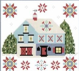 January Barn Cross Stitch Pattern by Anabella's