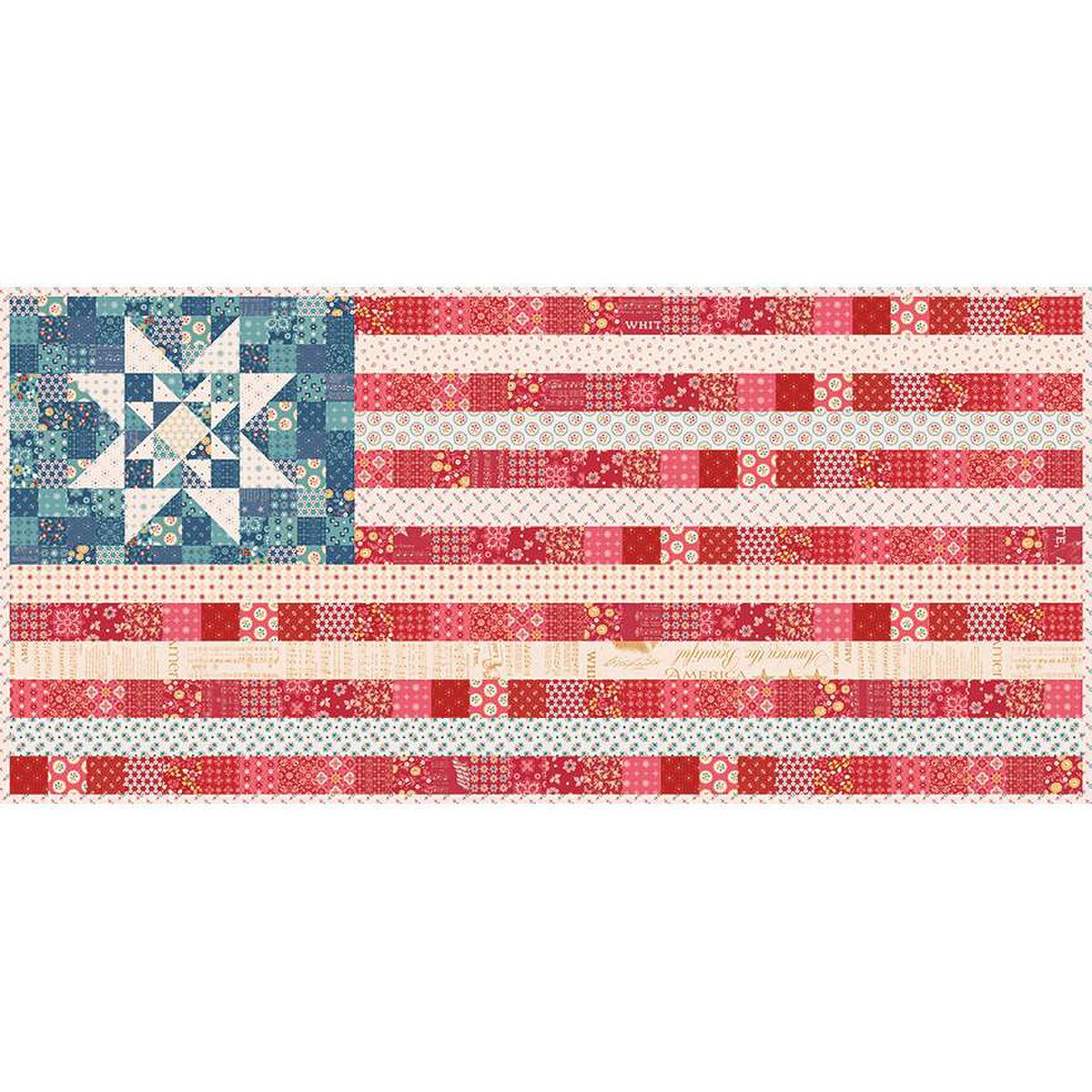 Americana Oh Beautiful Flag Runner & Amber Waves MiniQuilt Kit