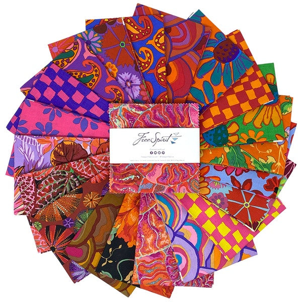 Kaffe Fassett Hot 5in Charm Pack 42pcs - August 2024