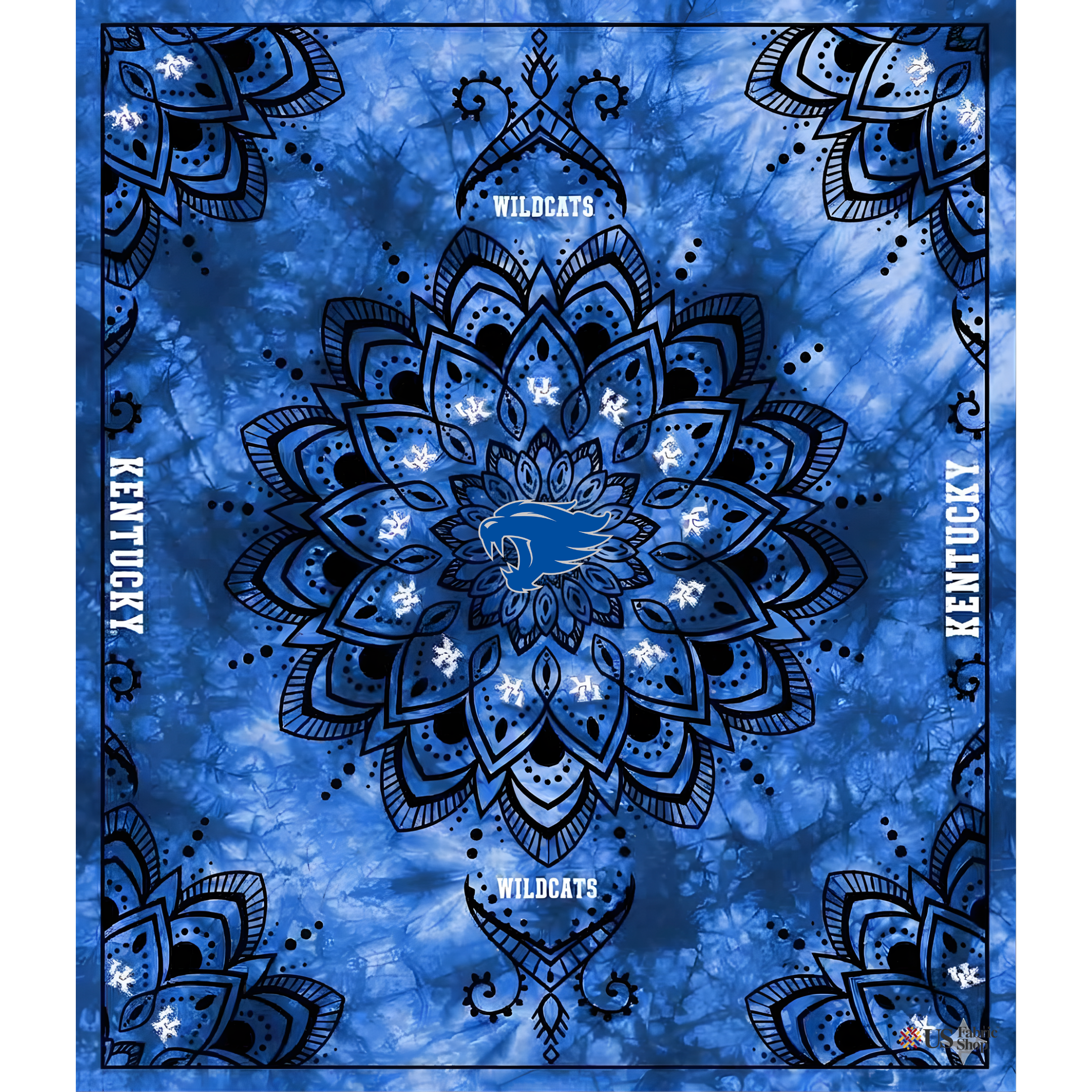 Kentucky Wildcats NCAA Collegiate Tapestry Finished Panel 48"x56" Sykel Enterprises Polyester MINKY Fabric KY-1360