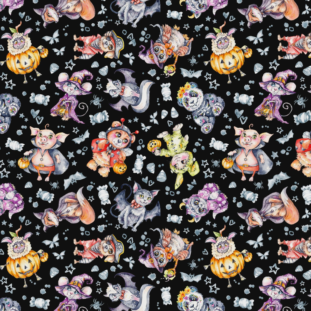 Little Darlings Halloween Character Costume Toss Black fabric