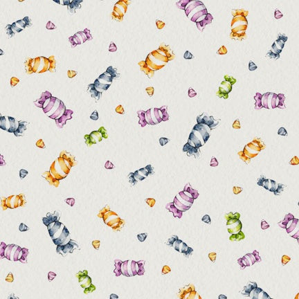 Little Darlings Halloween Candy Toss White fabric