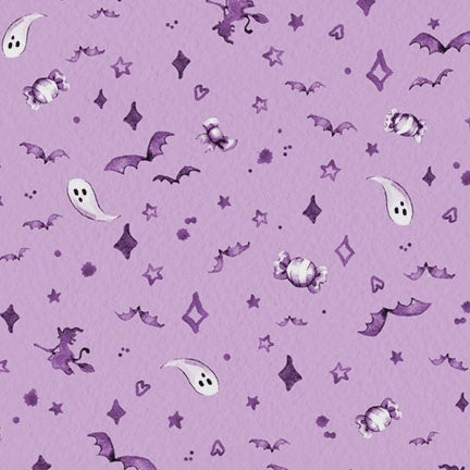 Little Darlings Halloween Halloween Mini Motifs Purple fabric