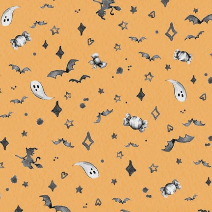 Little Darlings Halloween Halloween Mini Motifs Orange fabric