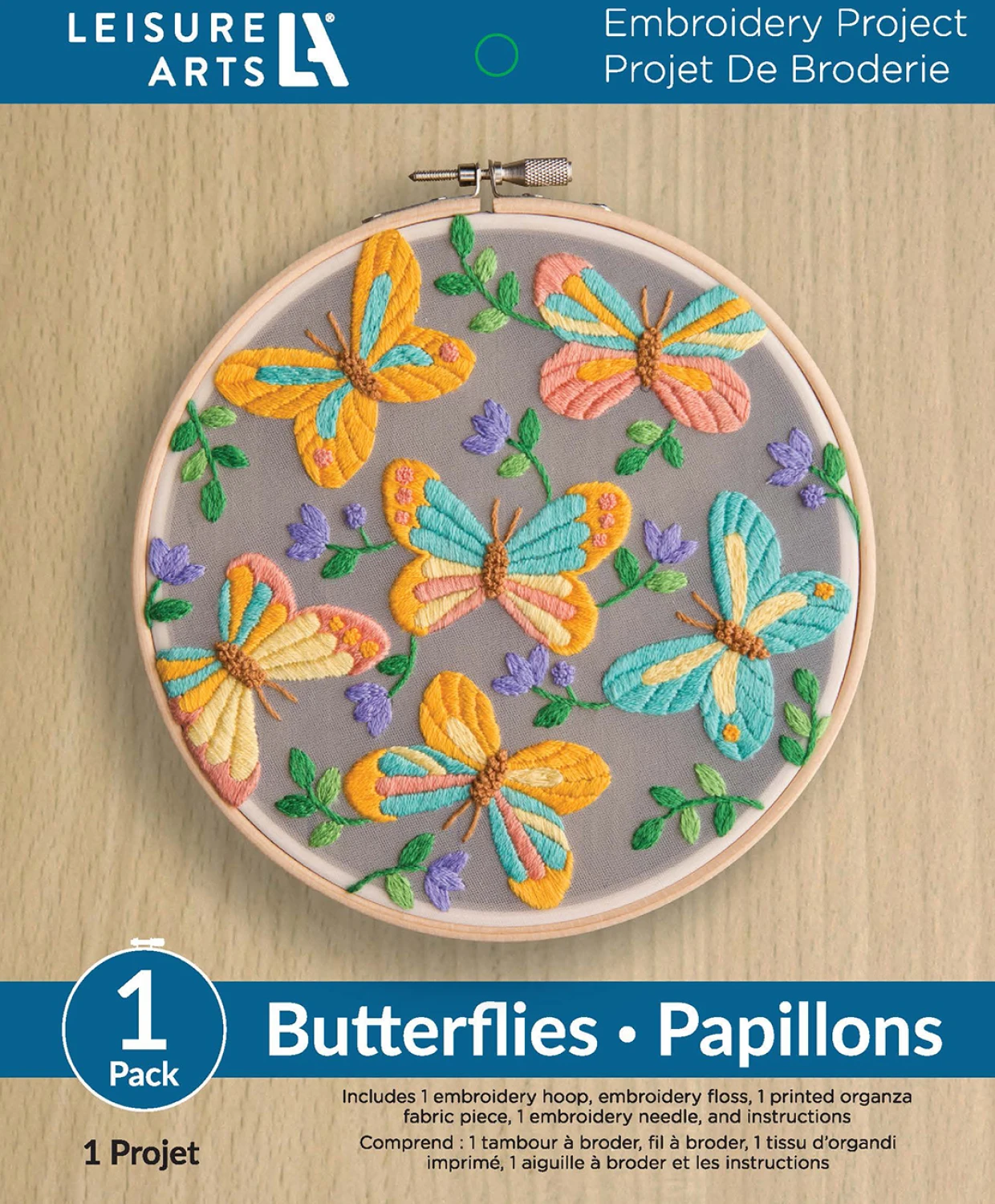 Leisure Arts Organza Butterflies 6" #LEA49805 - Stamped Embroidery Kit