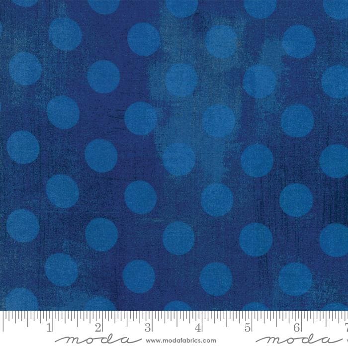 Grunge - Hits the Spot - per yard - WIDE BACK 108" WIDE - BasicGrey for MODA - Quilting/Sewing Fabric - Cobalt- 11131 28