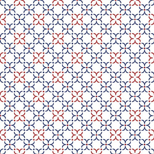Liberty Geometric Floral White Satin Moon Designs Blank Quilting Cotton Fabric