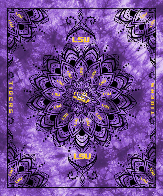Louisiana State Tigers NCAA Collegiate Tapestry Finished Panel 48"x56" Sykel Polyester Fabric LSU-1360