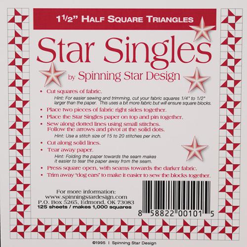 Spinning Star Half Square Triangle Star Singles 1.5" #SS015
