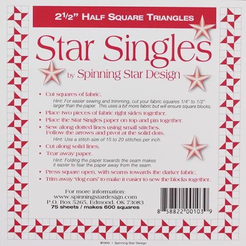 Spinning Star Half Square Triangle Star Singles 2.5" #SS025