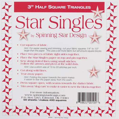 Spinning Star Half Square Triangle Star Singles 3" #SS030