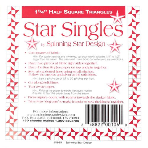 Spinning Star Half Square Triangle Star Singles 1.25" #SS125