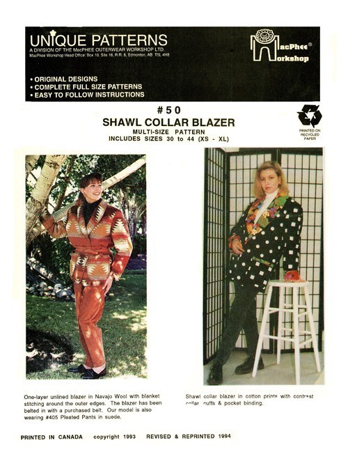 MacPhee #50 - Shawl Collar Blazer