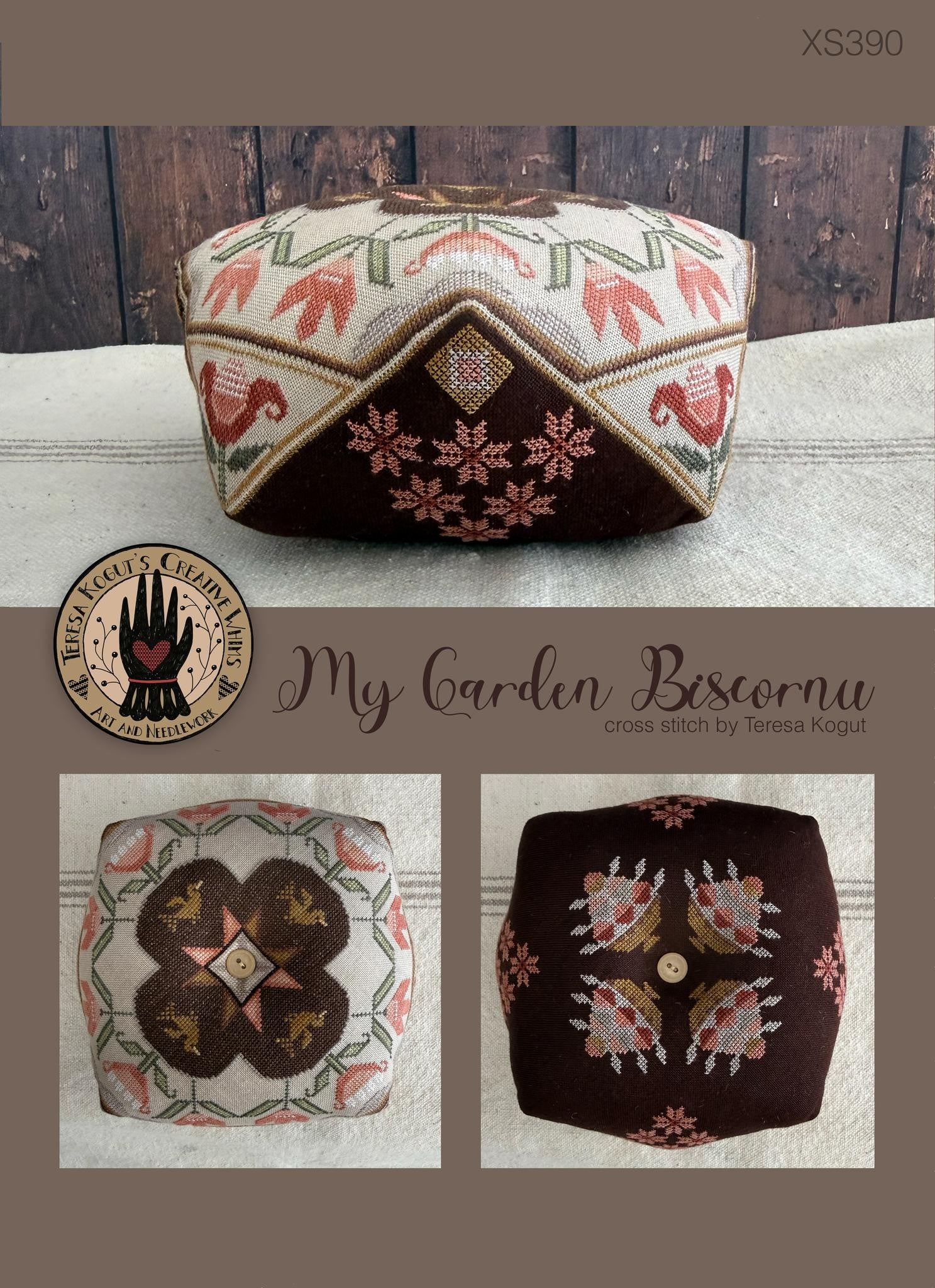 My Garden Biscornu Cross Stitch pattern by Teresa Kogut