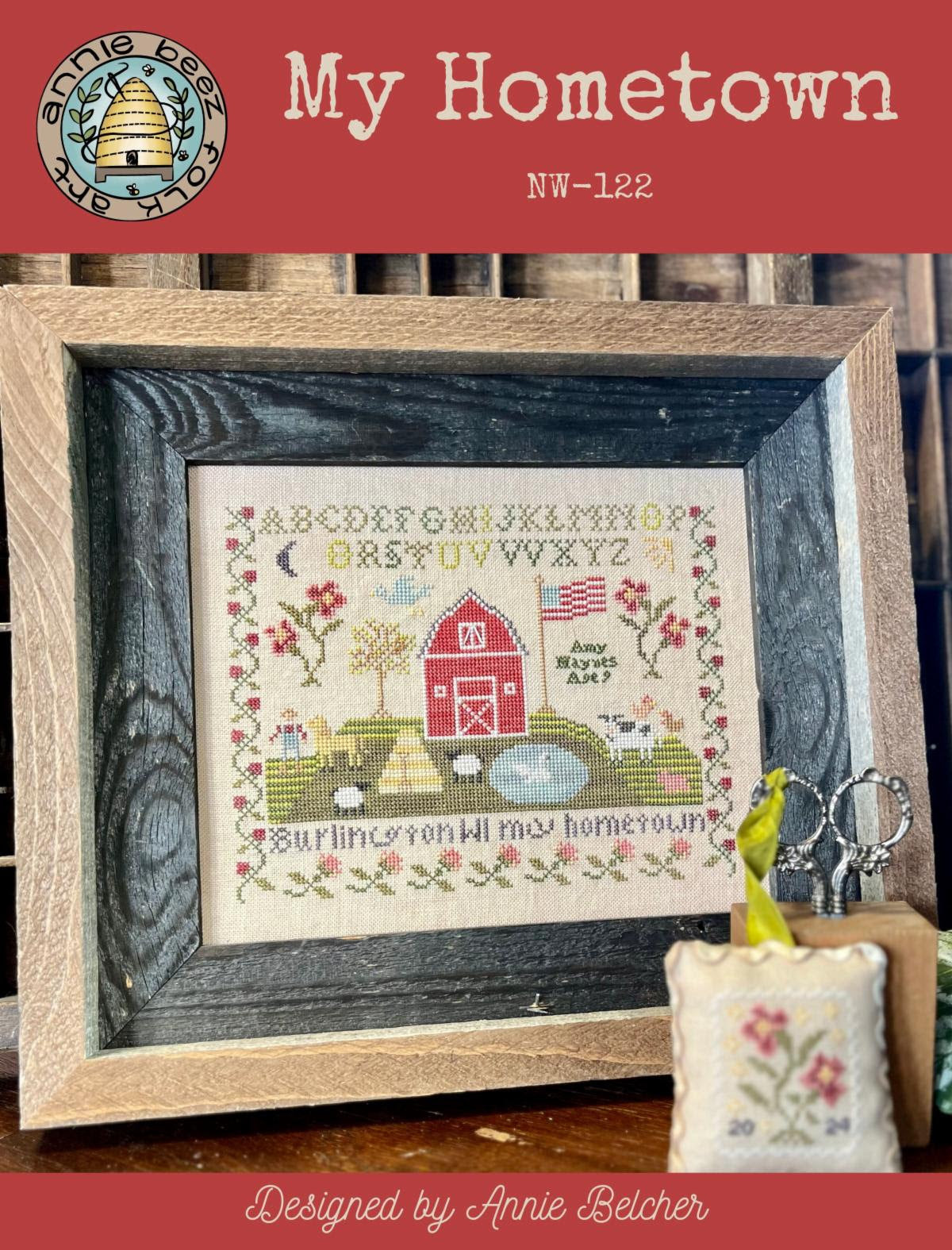 SALE My Hometown 8 Page Book Cross Stitch Pattern Annie Beez Folkart Nashville Needlework Market