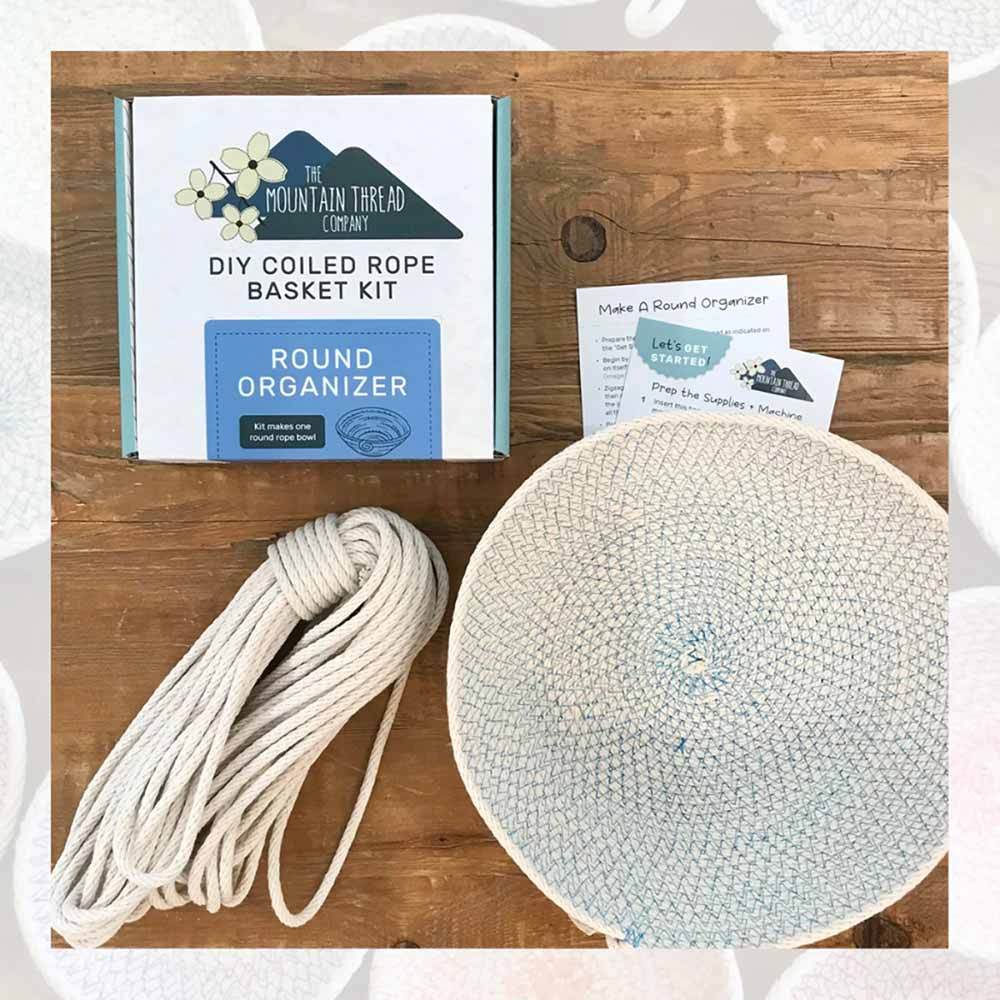 Coiled Rope Basket Kit Round Organizer - Mountain Thread Company