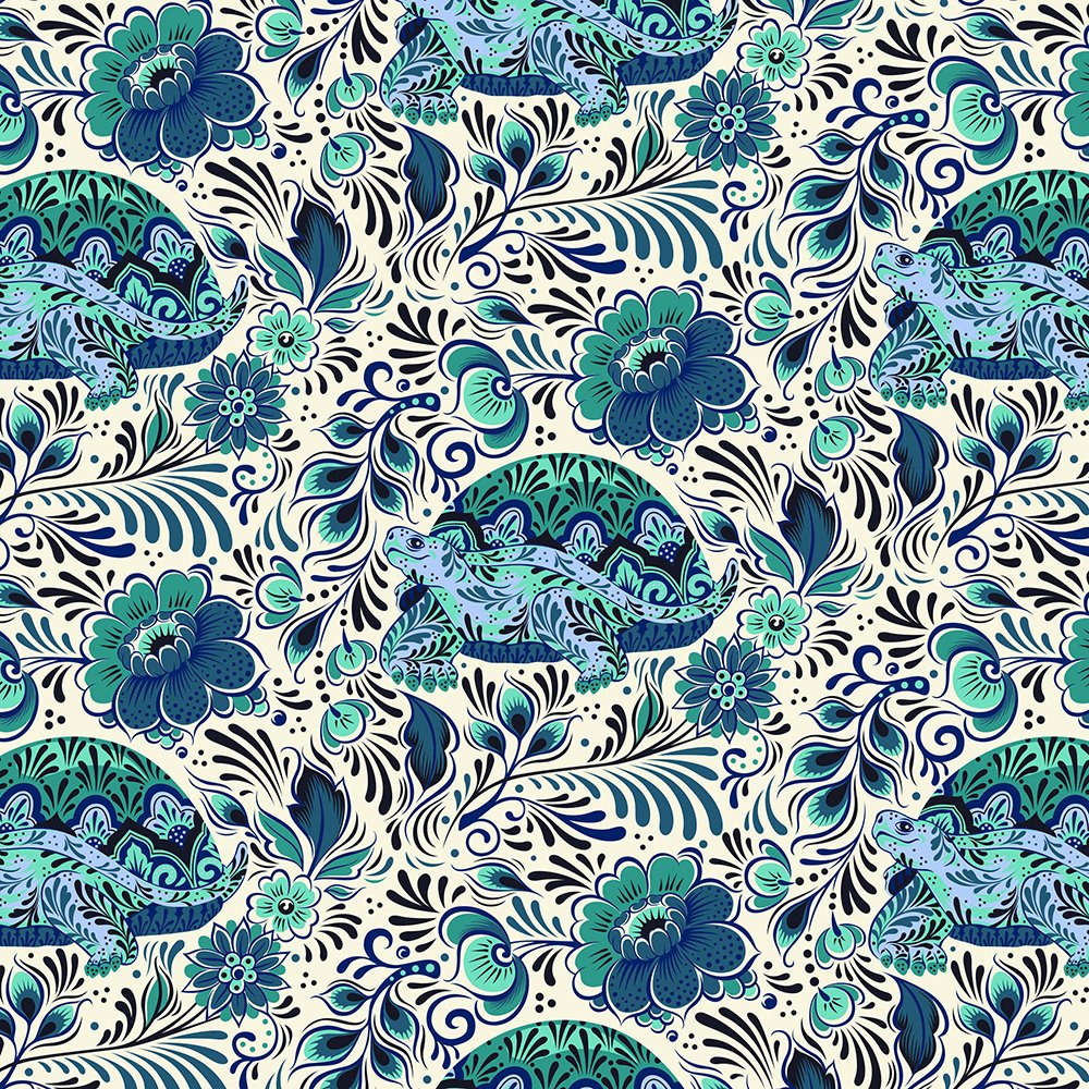 Tula Pink Besties No Rush Bluebell fabric