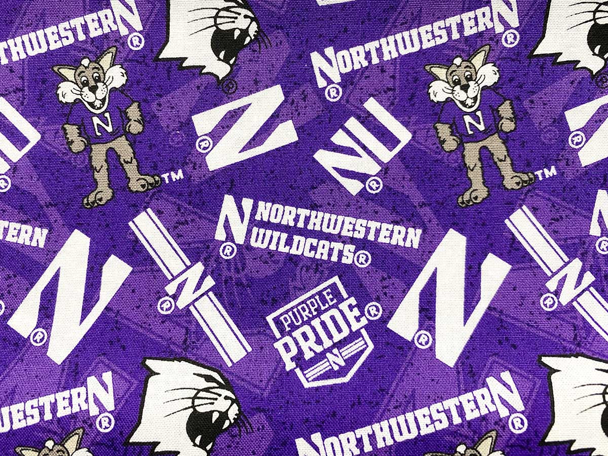 Quilting Cotton Print Fabric - Northwestern University Wildcat