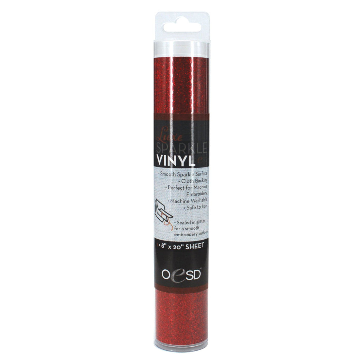 OESD Luxe Sparkle Vinyl Sheet - red glitter - OESDSP013
