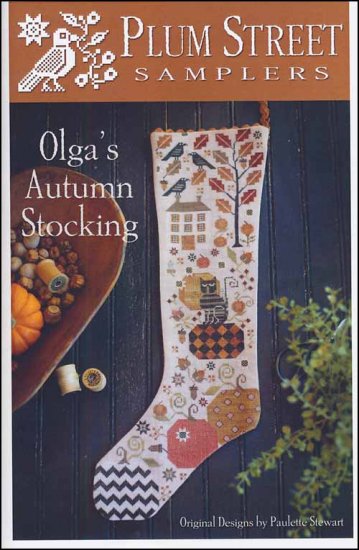 Olga's Autumn Stocking Cross Stitch Pattern by Plum Street Samplers