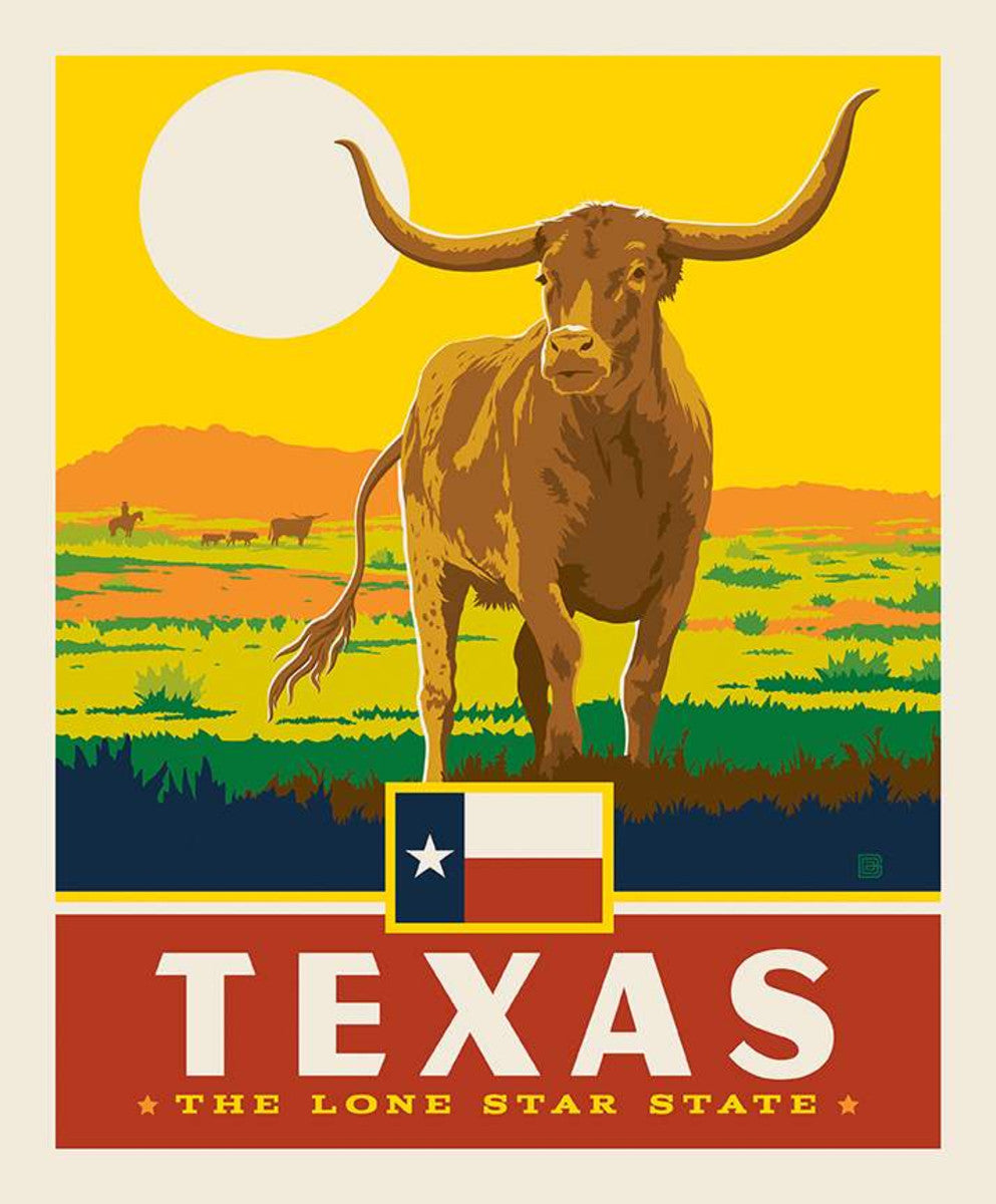 Destinations Lone Star Poster Panel by Anderson Design Group for Riley Blake Designs
