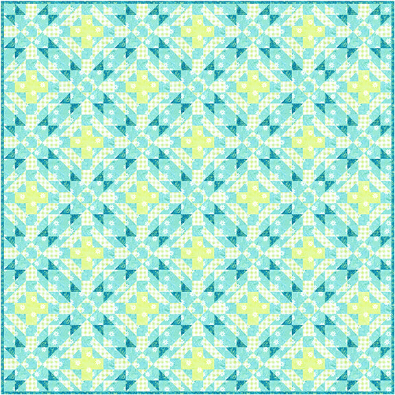 RING TOSS - GREEN Quilt Kit feat. Daisy Dots Batiks