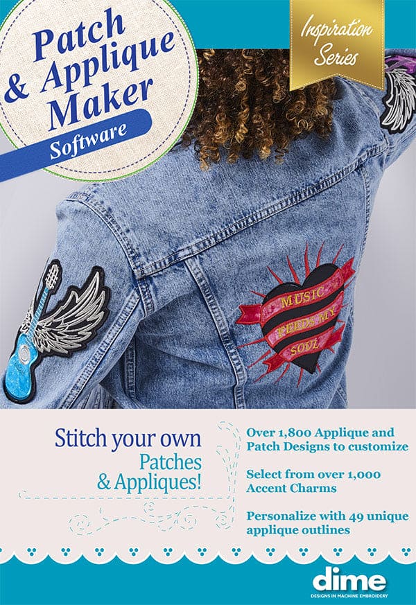 Patch & Applique Maker Embroidery Software - DIME - use your embroidery machine to make your own patches! - 119BDEC-PAM