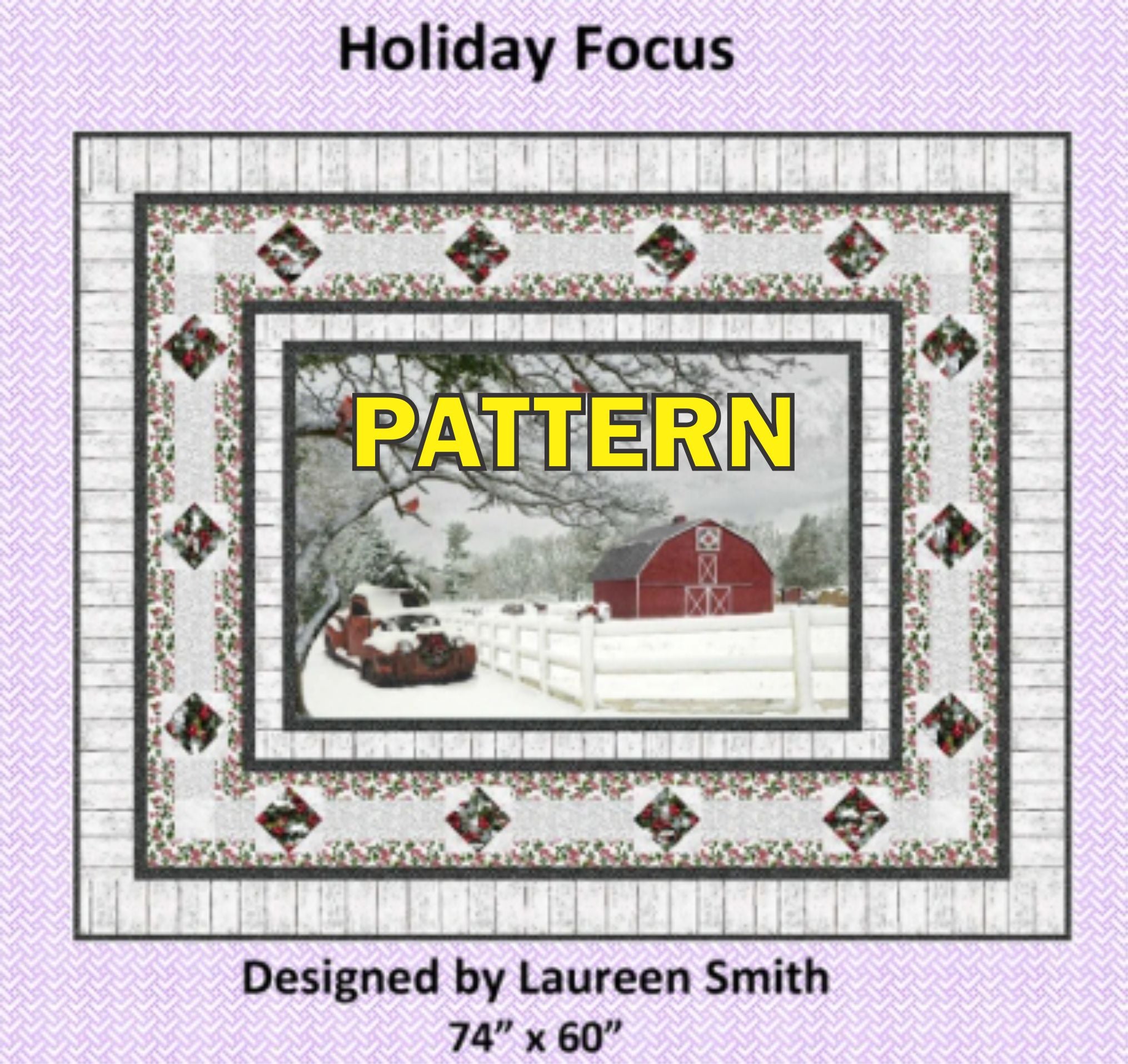 LAST CALL Holiday Focus 28" Panel Frame Quilt PATTERN, Tourmaline and Thyme TTQ-500