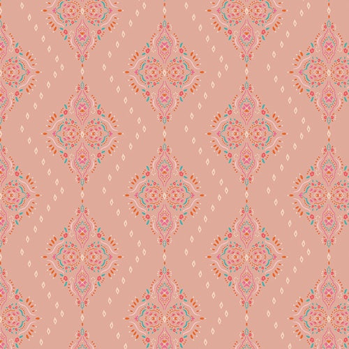 Paradise Garden Saffron & Silk quilting cotton fabric by Patty Basemi for AGF