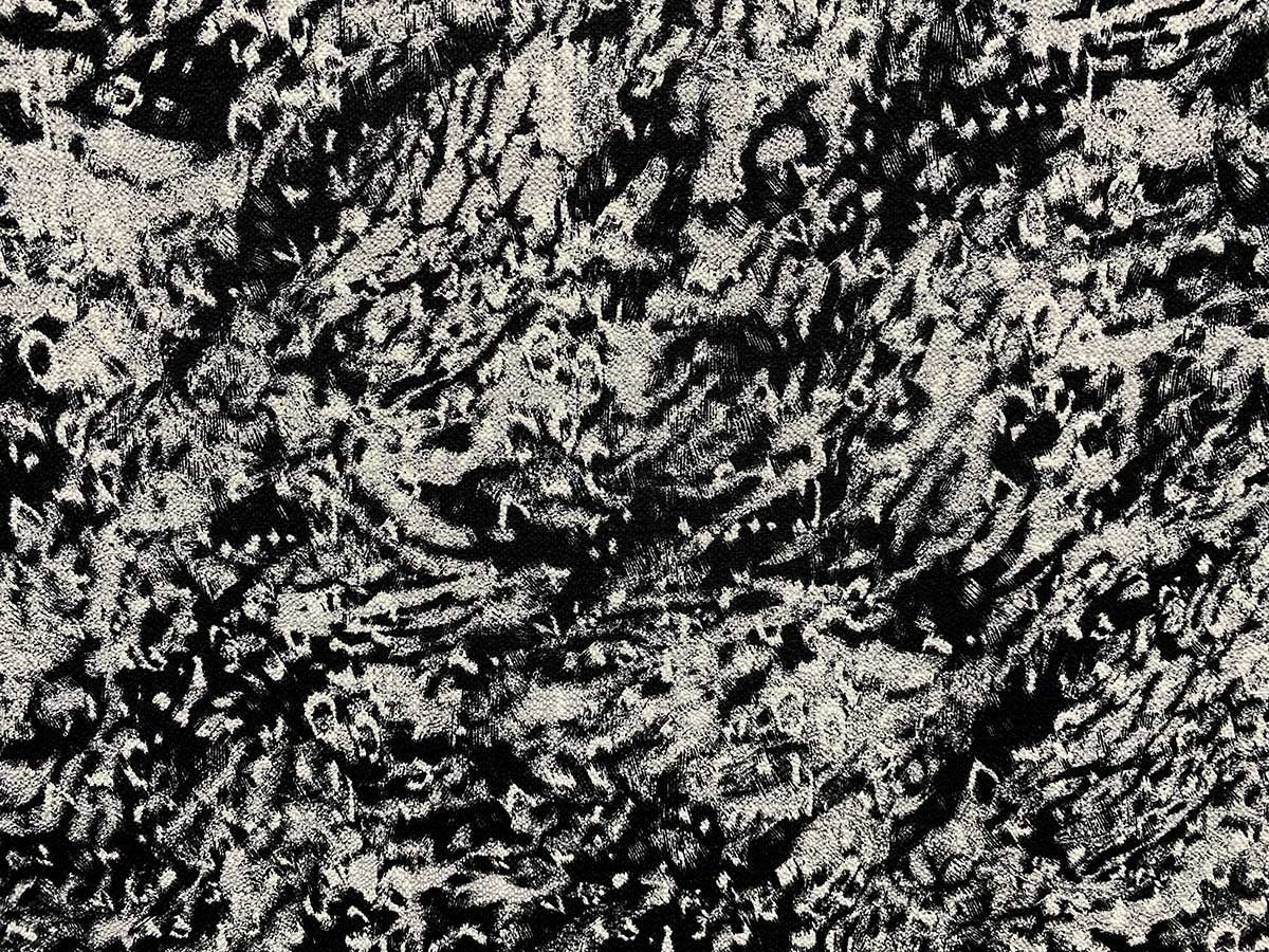 PPC248-11 Grey Splatter on Black - Bubble Crepe Georgette Fabric