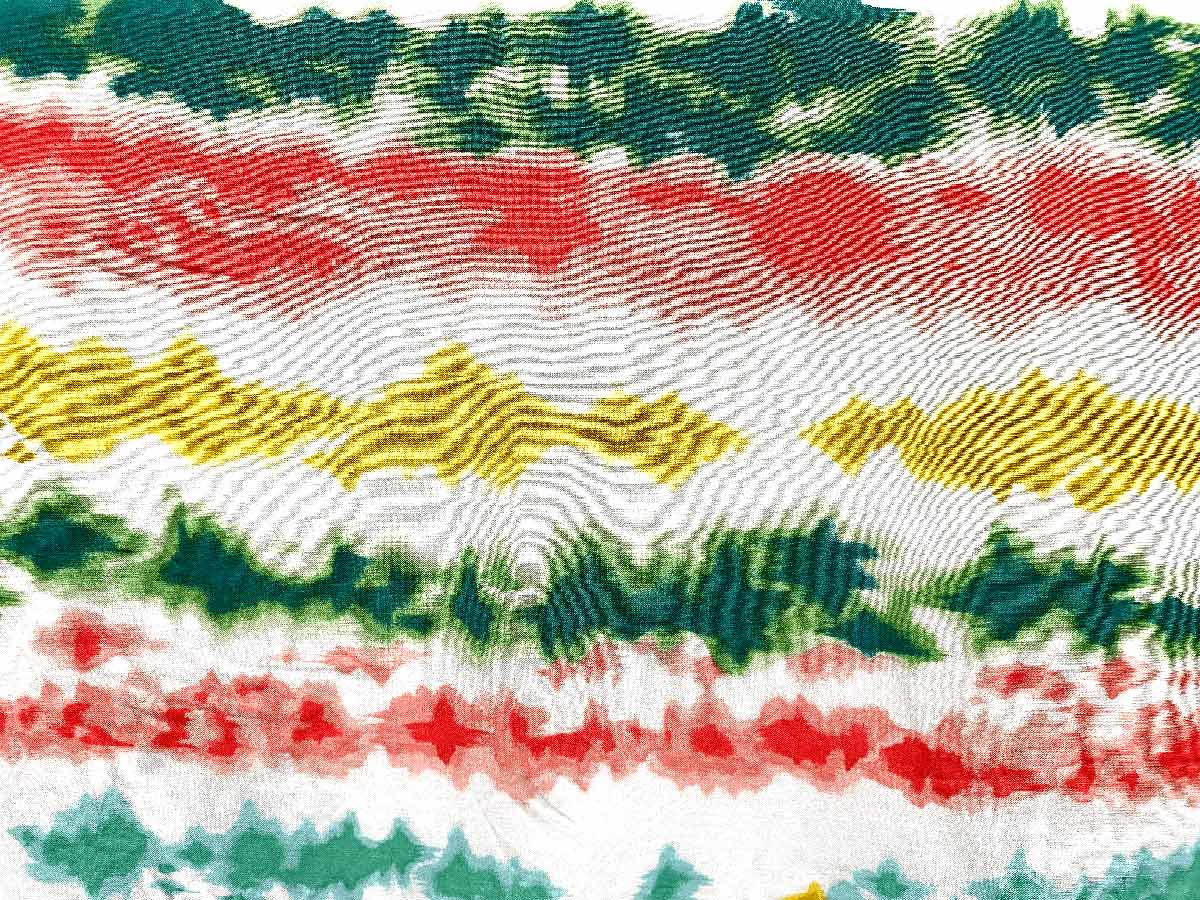 PPC248-25 Stripes of Joy - Stylized Rayon Challis Print Fabric
