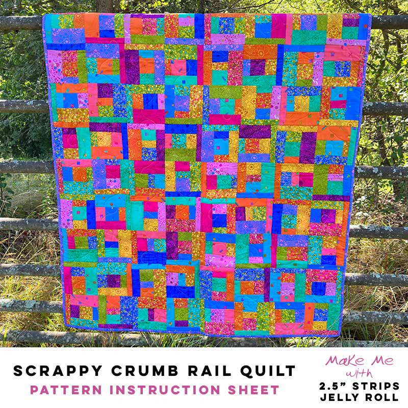 Scrappy Crumb Rail Quilt - 2.5" Strips/Jelly Roll Pattern