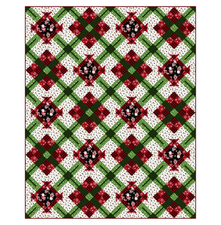 Argyle - Quilt PATTERN - by Tammy Silvers of Tamarinis - Features Santa's Tree Farm fabrics by Northcott - 56.5" x 70.5" - PTN 2959