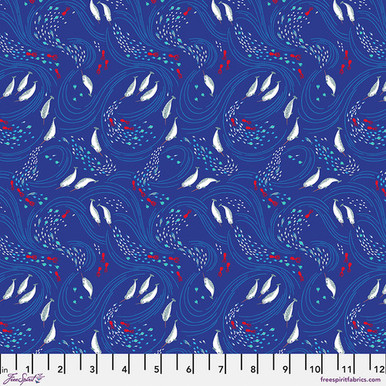 CLEARANCE Free SpiritFabrics - Polar Seas by Daughter Earth & Katy Tanis -PWKT026.XBLUE - Swirling Seas