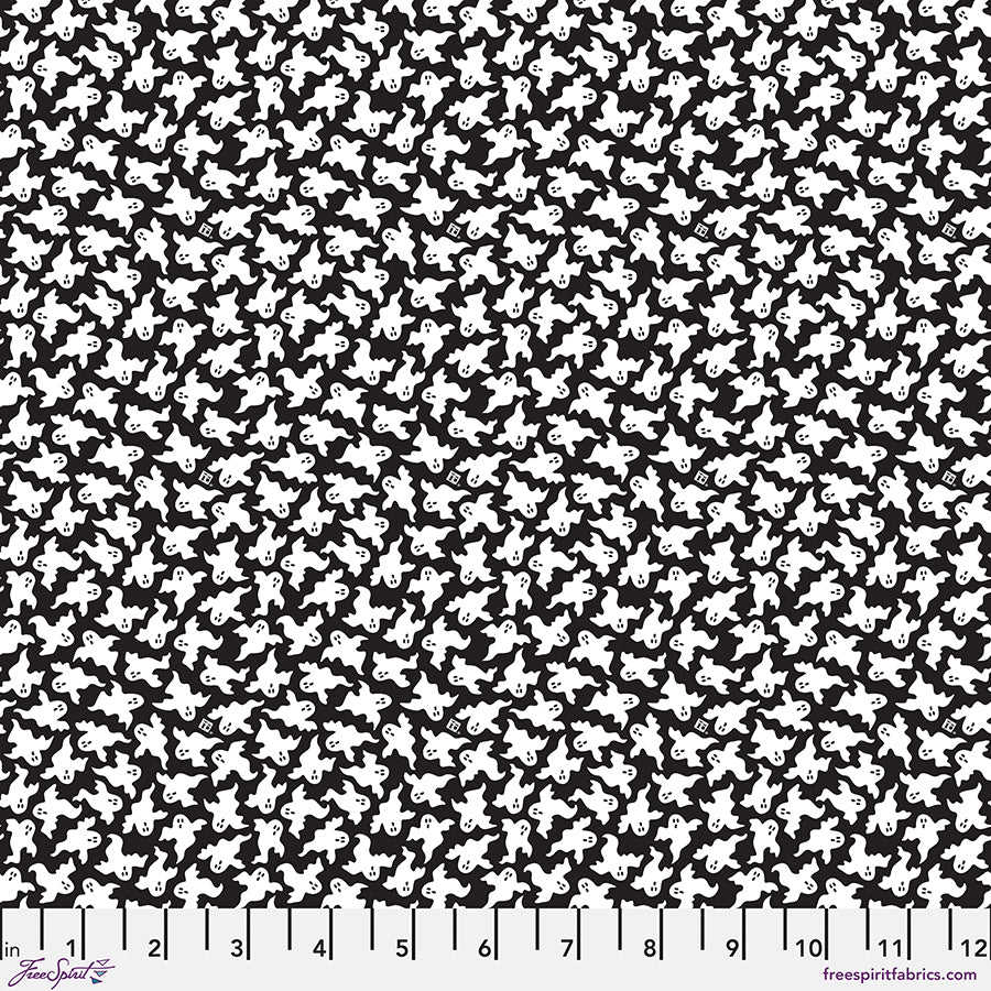 Spooky Cute Halloween: GHOST CLUSTER - BLACK Fabric (1/2 yd)