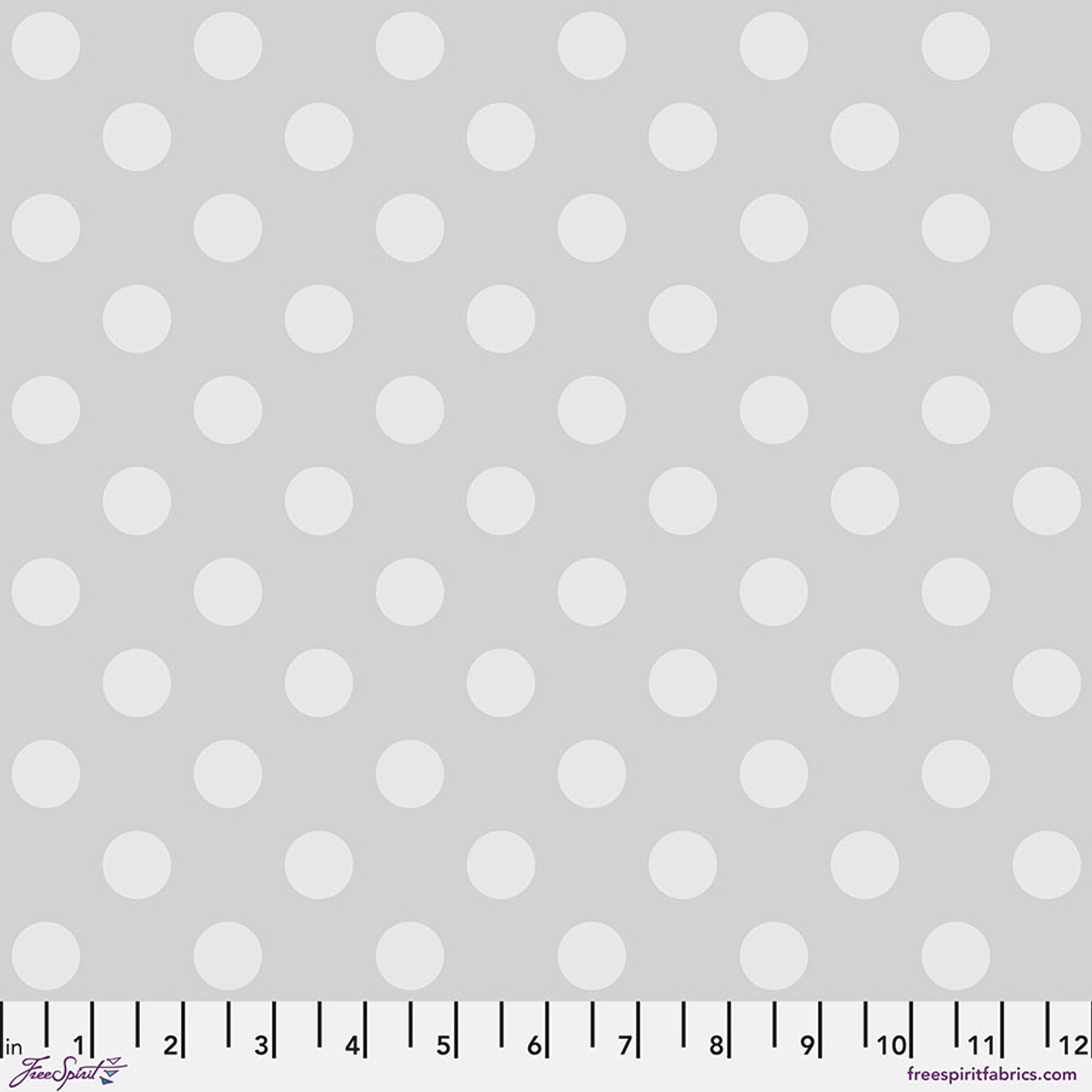 True Colors Graywork: POM POM - FOG Fabric (1/2 yd) by Tula Pink