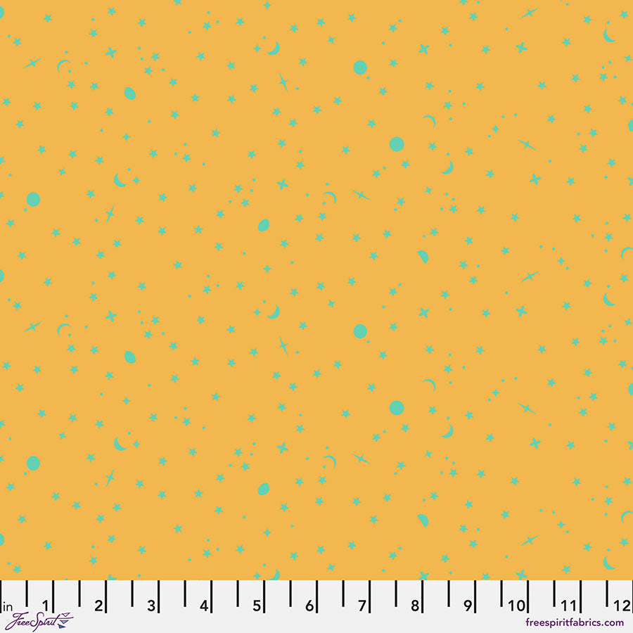 True Colors: SPACE SPRINKLES PAPAYA Fabric by Tula Pink (1/2 yd)