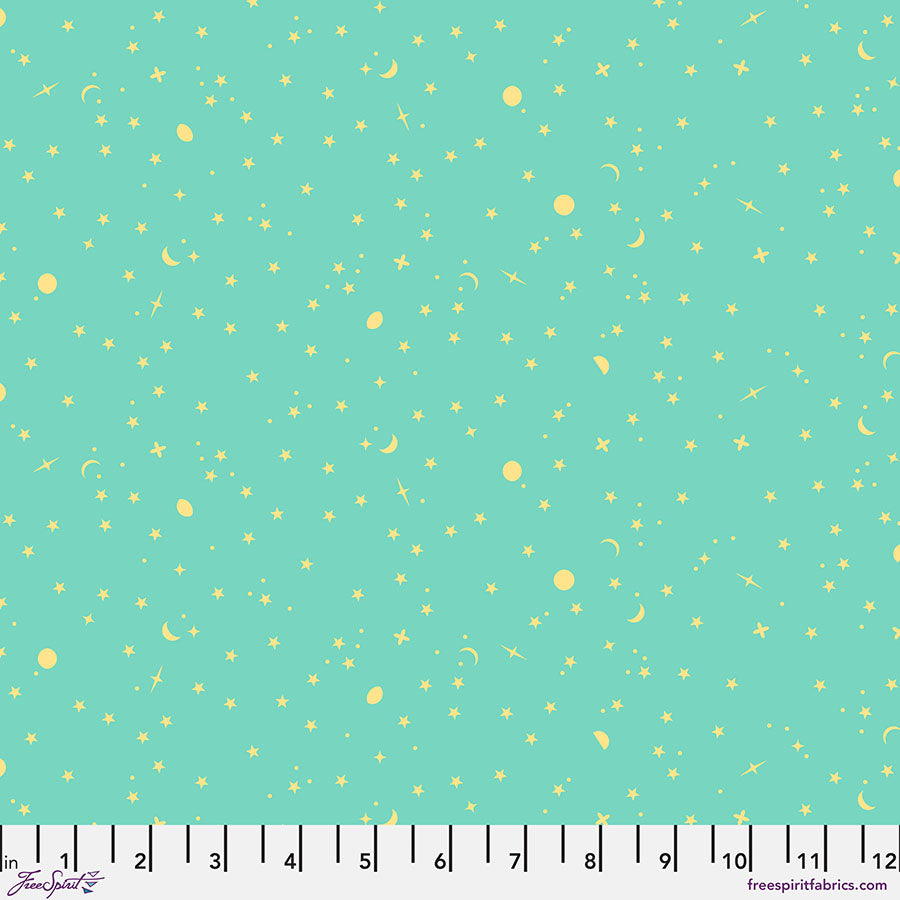 True Colors: SPACE SPRINKLES SEAGLASS Fabric by Tula Pink (1/2 yd)