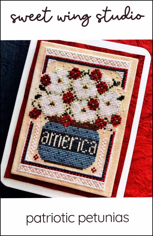 Patriotic Petunias Cross Stitch Pattern by Sweet Wing Studio