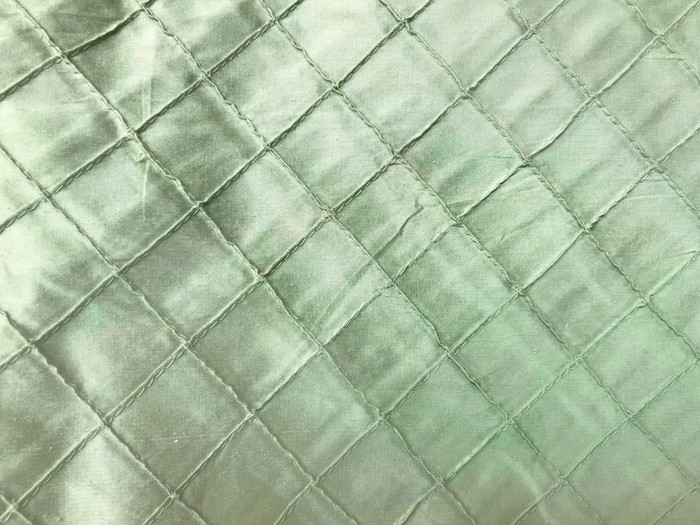 Pintuck Silk Dupioni Fabric - Basil