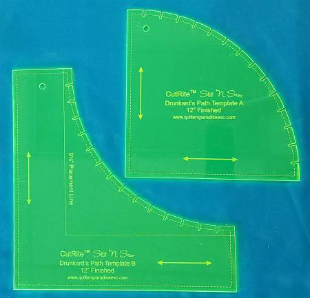 Slit N Sew Drunkards Path 12in Finished Template qp031741