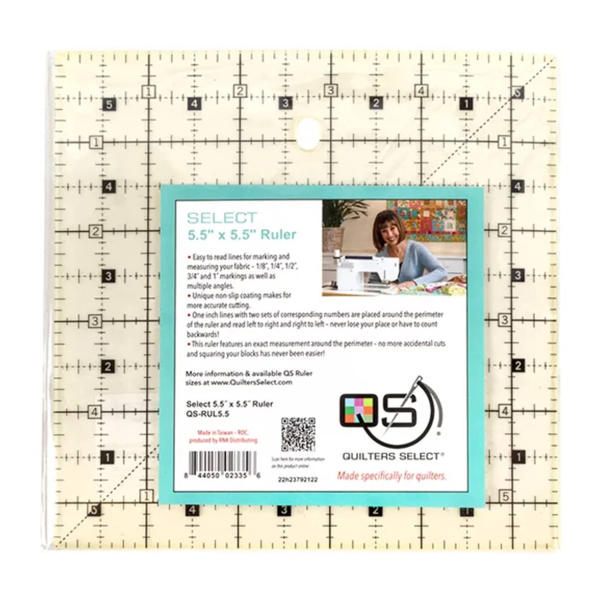 Quilters Select Non-Slip Ruler 5.5"x5.5 "