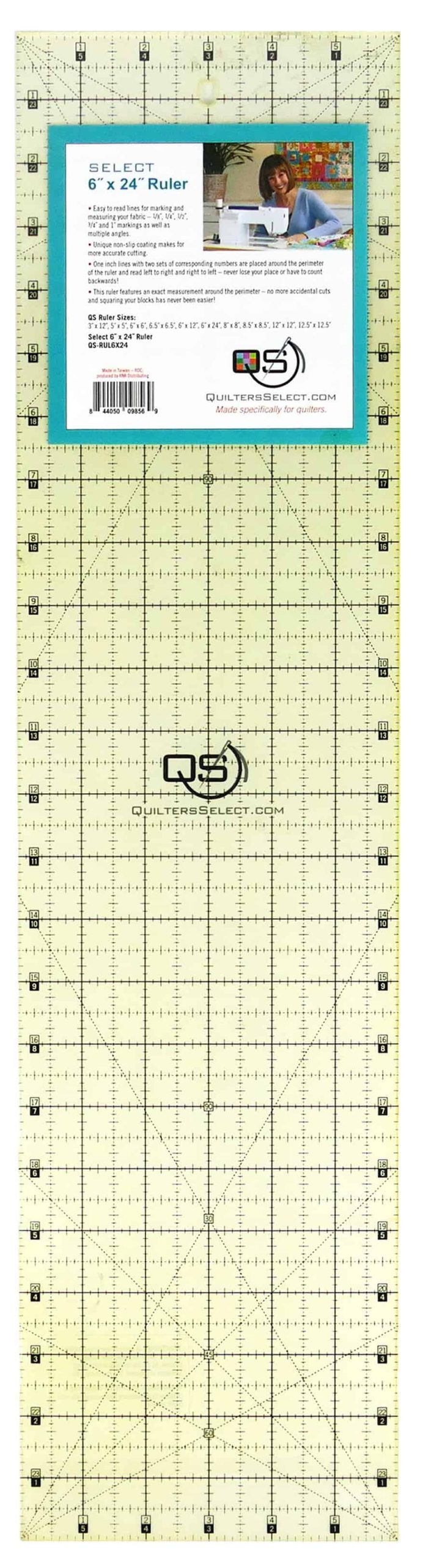 Quilters Select Non-Slip Ruler 6 inch x 24 inch