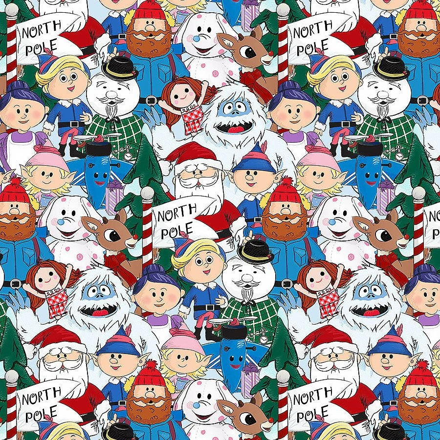 Rudolph the Red-Nosed Reindeer Multi Characters Fabric Yardage