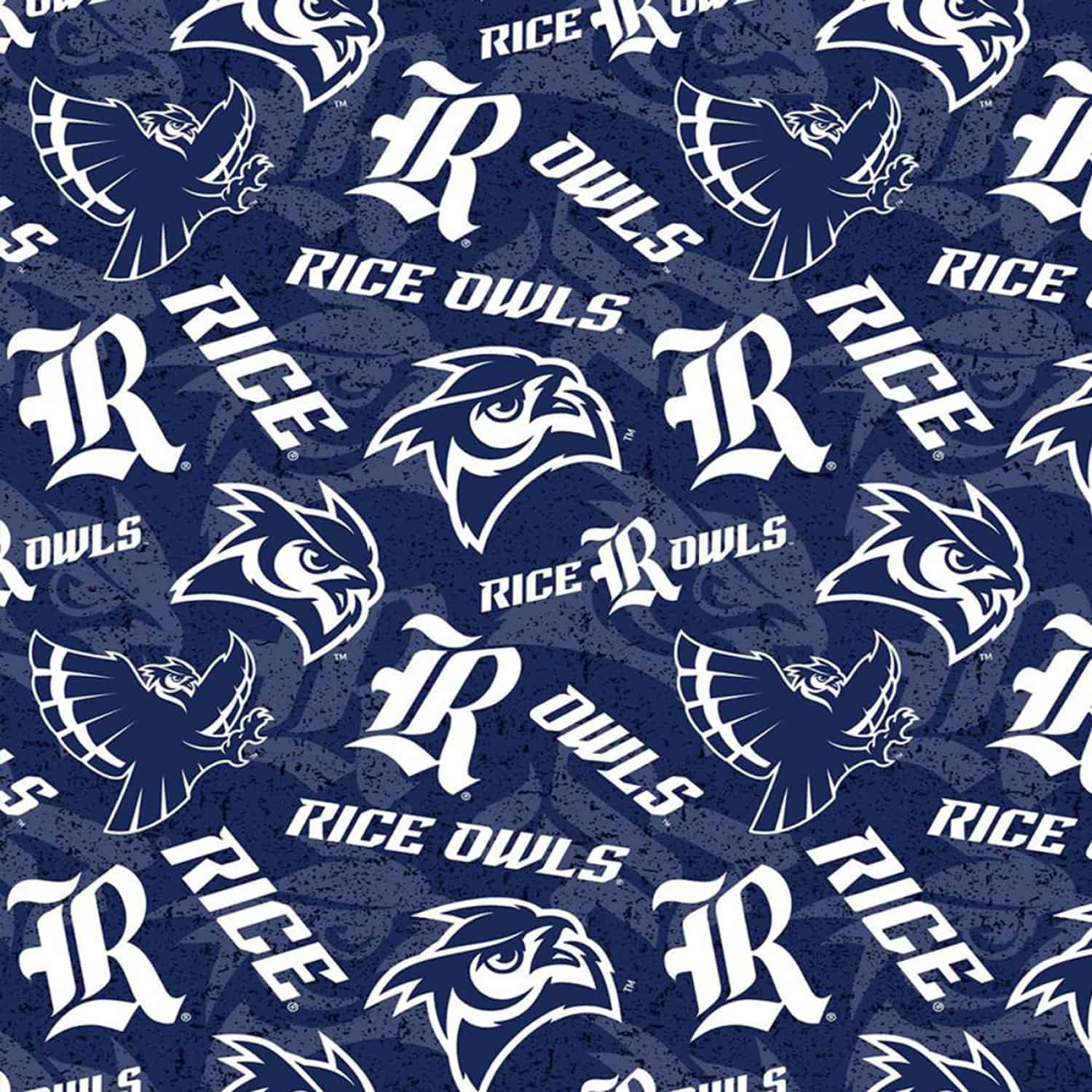 Rice Owls NCAA College Tone on Tone Sykel Cotton Fabric RIC-1178
