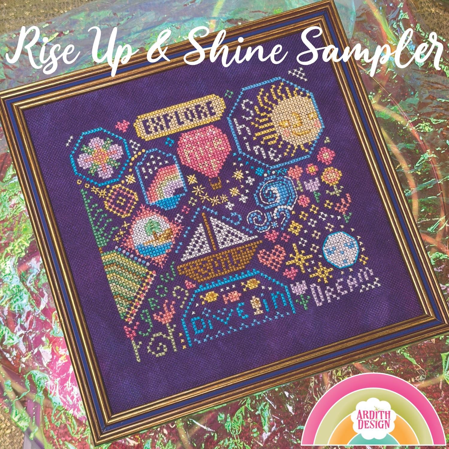 Ardith Design RISE UP AND SHINE SAMPLER Cross Stitch Pattern