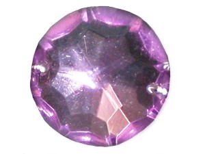 Wholesale Acrylic Jewels - Light Amethyst Sew-In Gemstone - Medium Round, 14mm - 1 Gross, 144 jewels