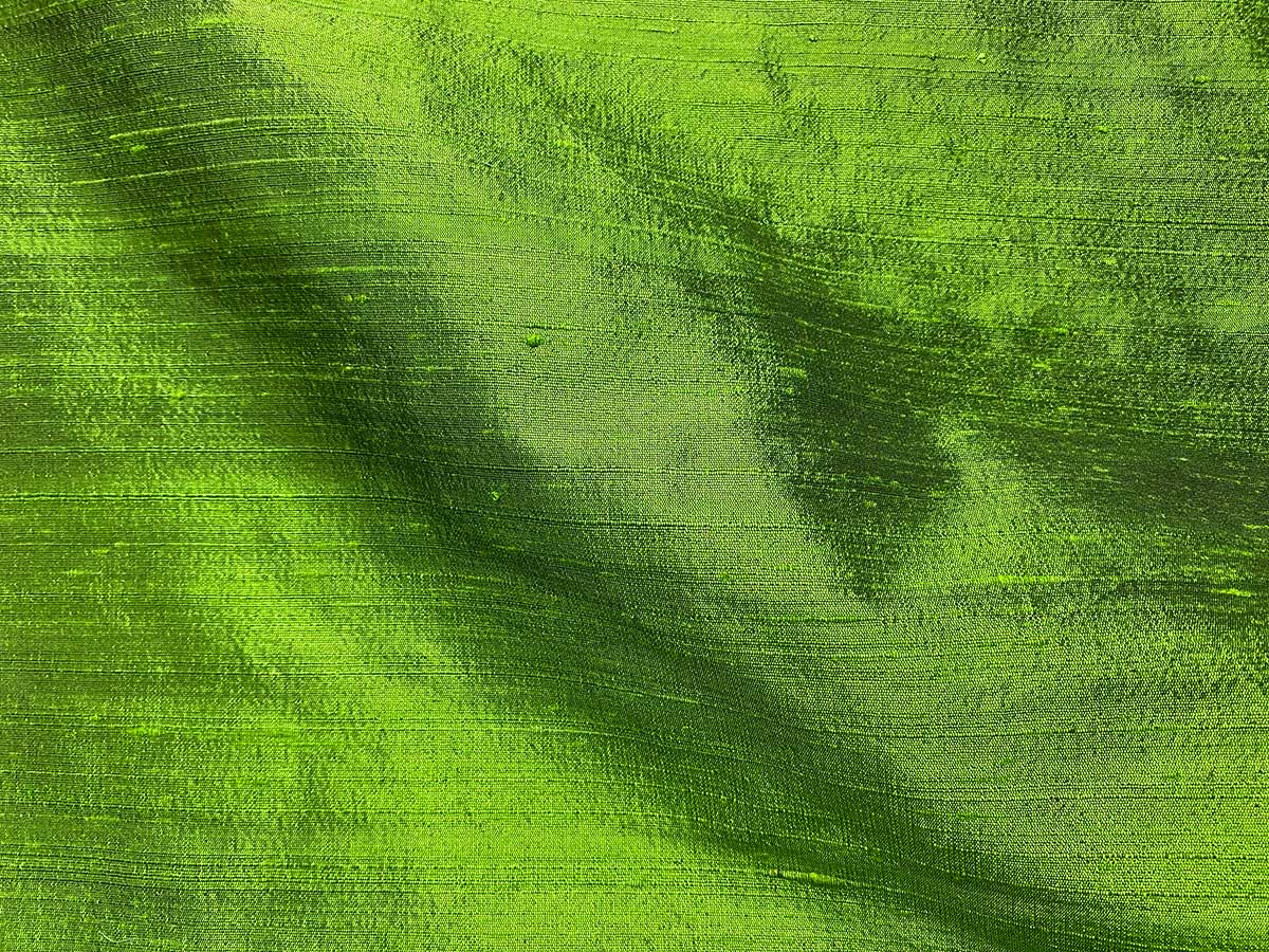 Silk Dupioni Fabric - Parrot Green