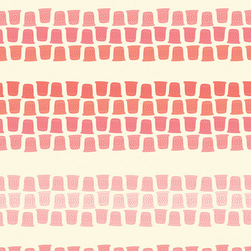 Sew Obsessed Coral Thimble Lane Yardage by AGF Studio for Art Gallery Fabrics