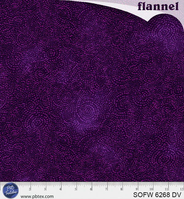 108" Solstice Flannel Serene Swirls Dark Violet